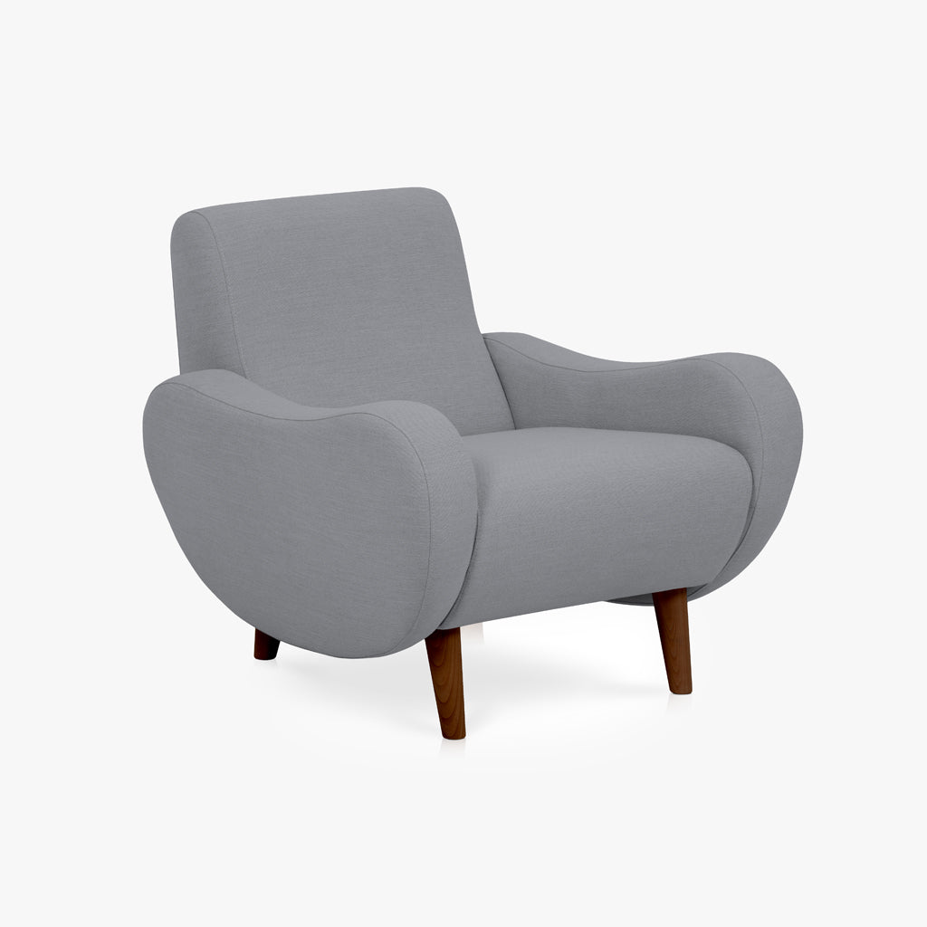 Fauteuil incurvé gris LIU