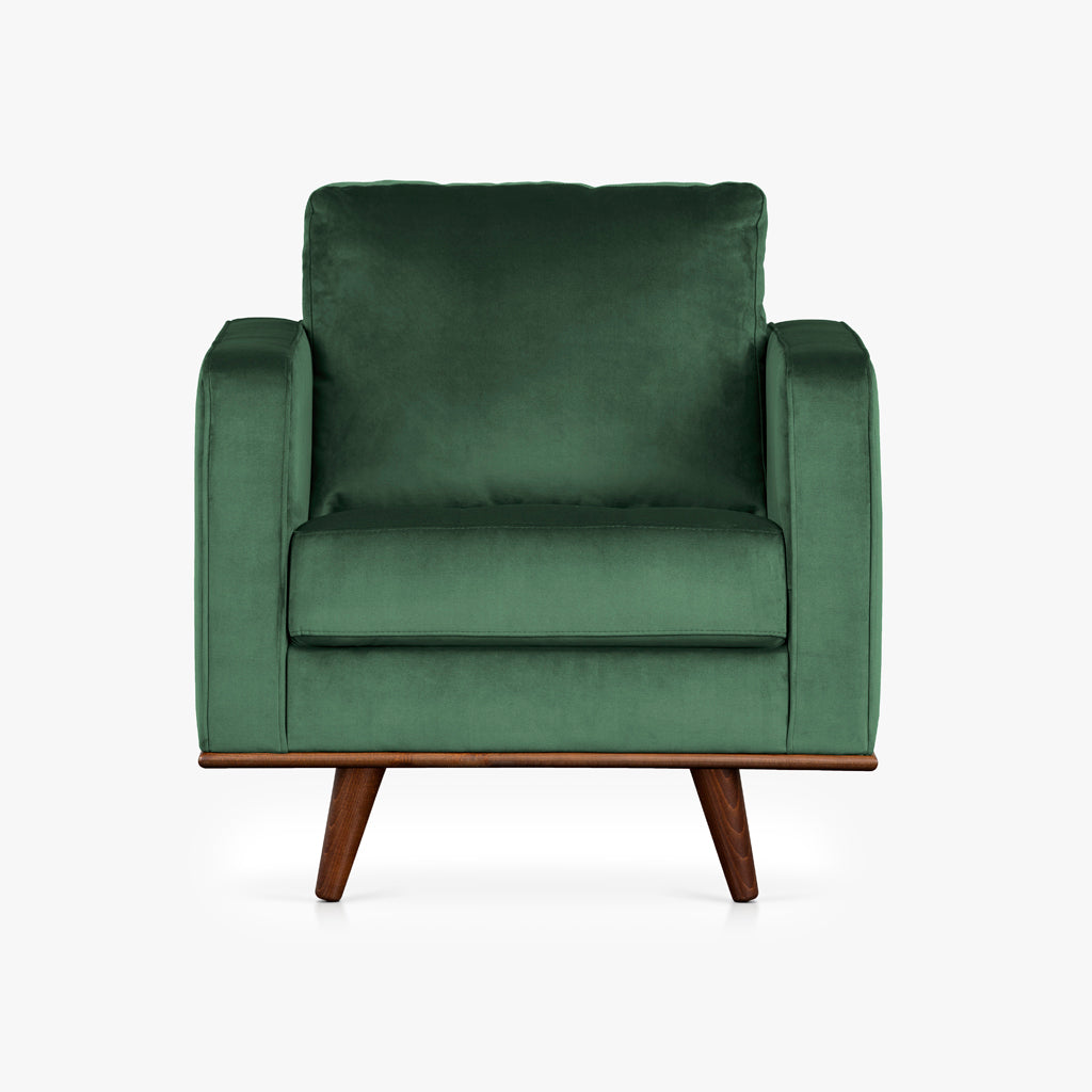 Sillón de terciopelo verde RUDD