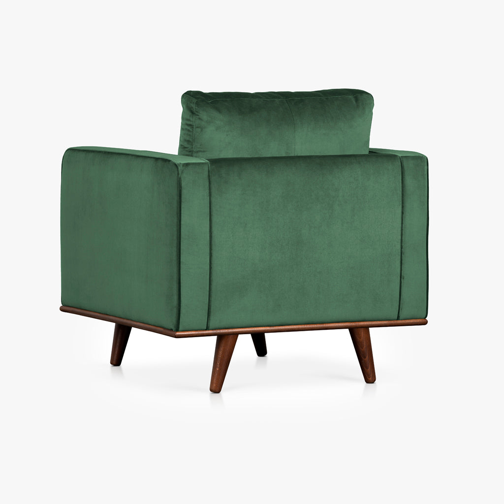 Sillón de terciopelo verde RUDD