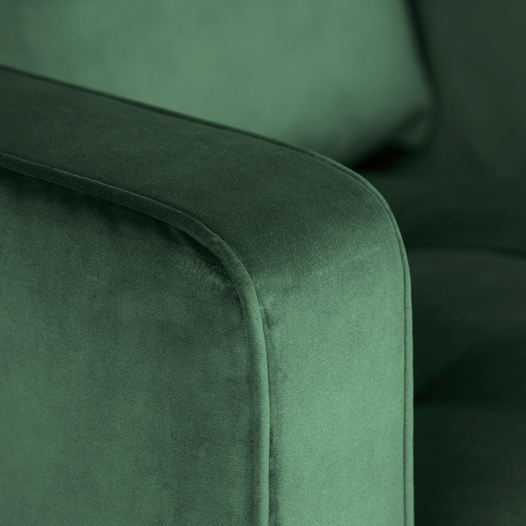 Sillón de terciopelo verde RUDD