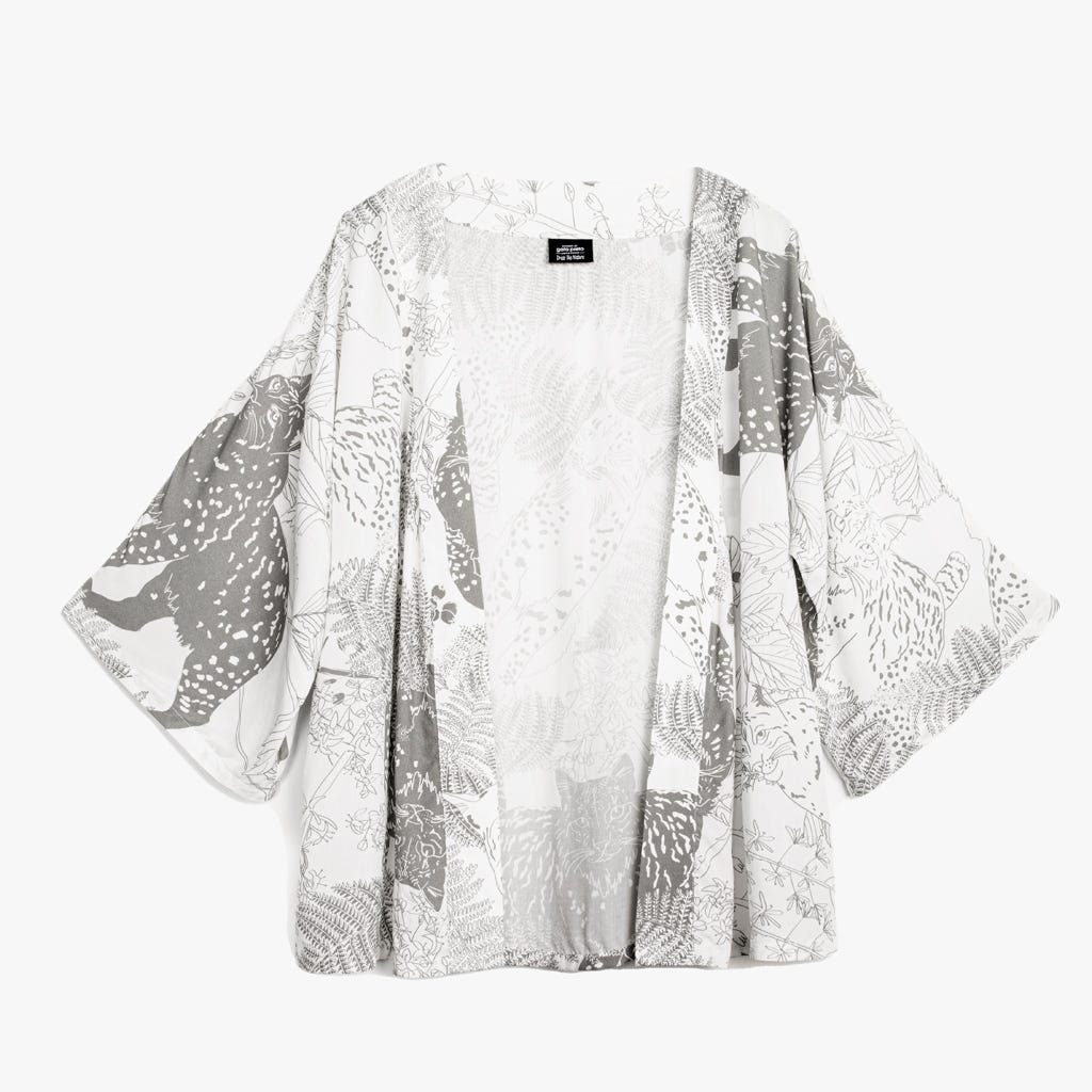 Kimono Curto Viscose Pt/Br 70