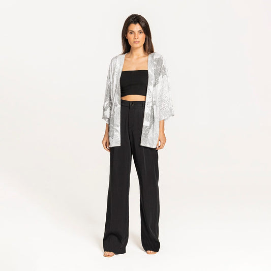 Kimono Curto Viscose Pt/Br 70