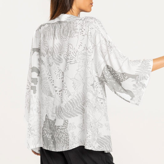 Kimono Curto Viscose Pt/Br 70