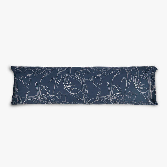 Fronha Almofada Dormir Azul Flores Brancas 45x155 GARDÉNIA
