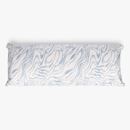 Taie d'oreiller bleu et blanc percal 45x155cm LÍRIO