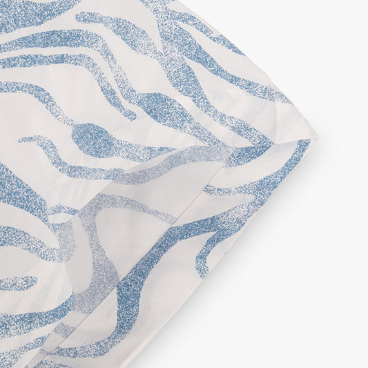 Taie d'oreiller bleu et blanc percal 45x155cm LÍRIO