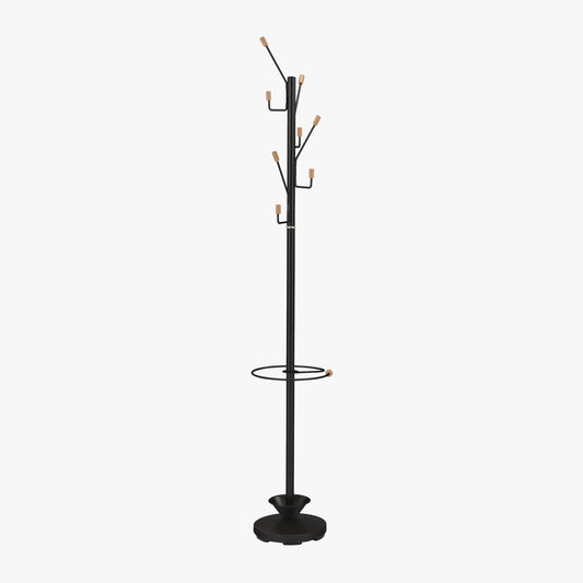 Black Standing Coat Rack with Support 185x30 PARNASO