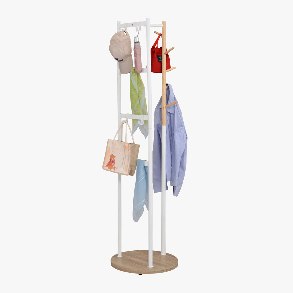 White Base Hanger with Natural Wood 45x162 OLIMPO