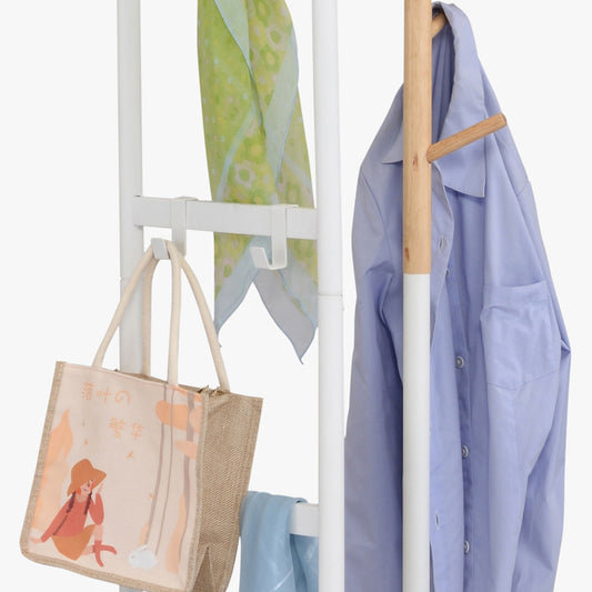 Pied de support blanc avec bois naturel 45x162 OLIMPO