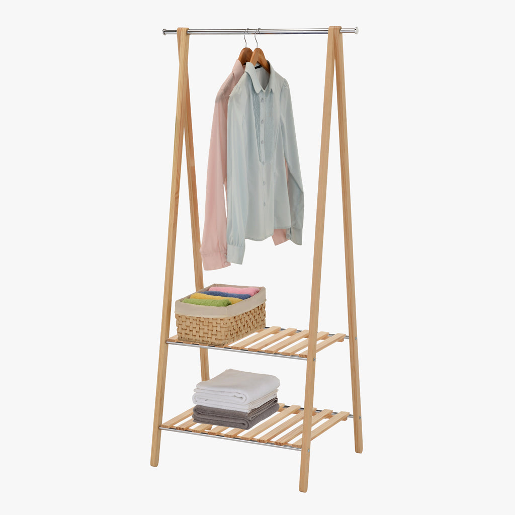 Pine Cart with Two Shelves 79x45x155 OLIMPO