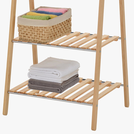 Chariot en pin avec deux étagères 79x45x155 OLIMPO