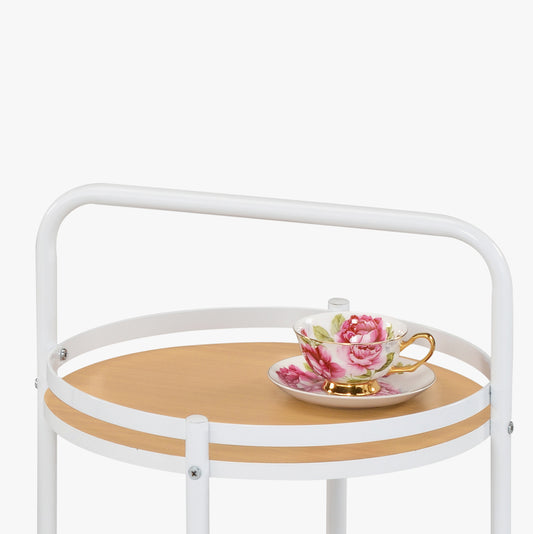 Chariot de support en pin avec deux étagères 44x44x75 DRAVA