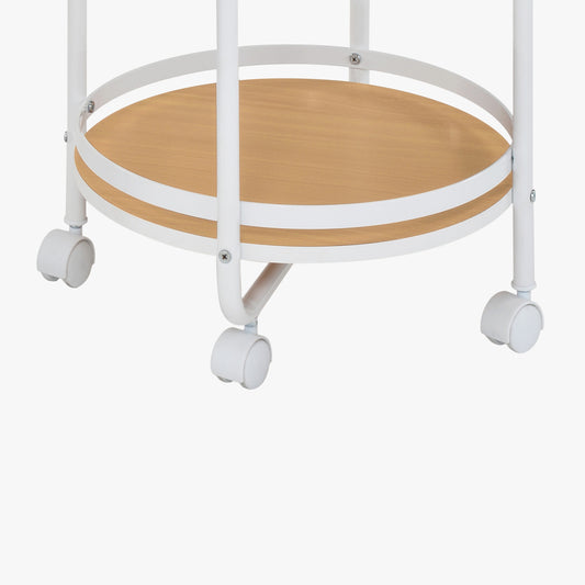 Chariot de support en pin avec deux étagères 44x44x75 DRAVA