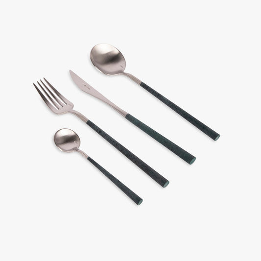 Faqueiro de 16 peças em Aço Inox Prateado e Verde NEO