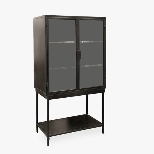 Armario 2 puertas negro 80x45x150 cm FUKUI
