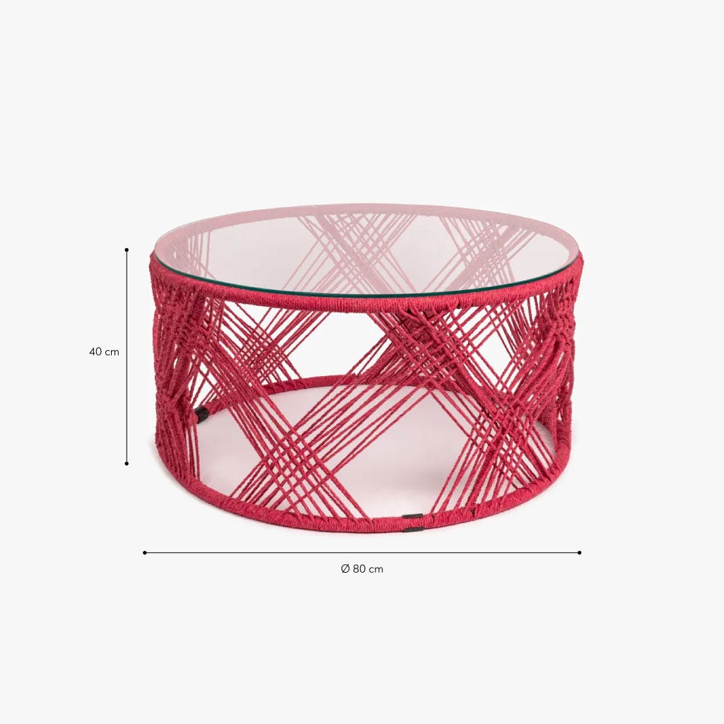 Table pink D80x40cm PANTAI
