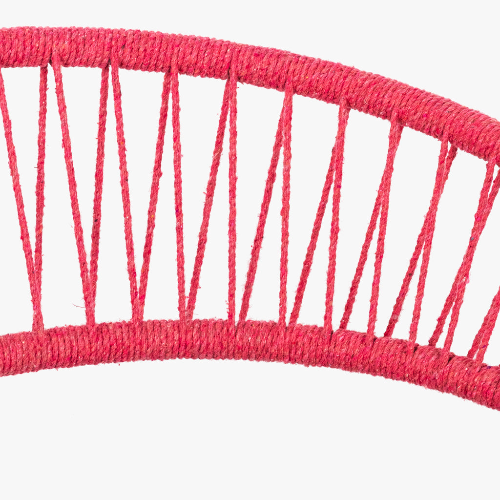 Cadeira de Metal e Corda Rosa com braços PANTAI