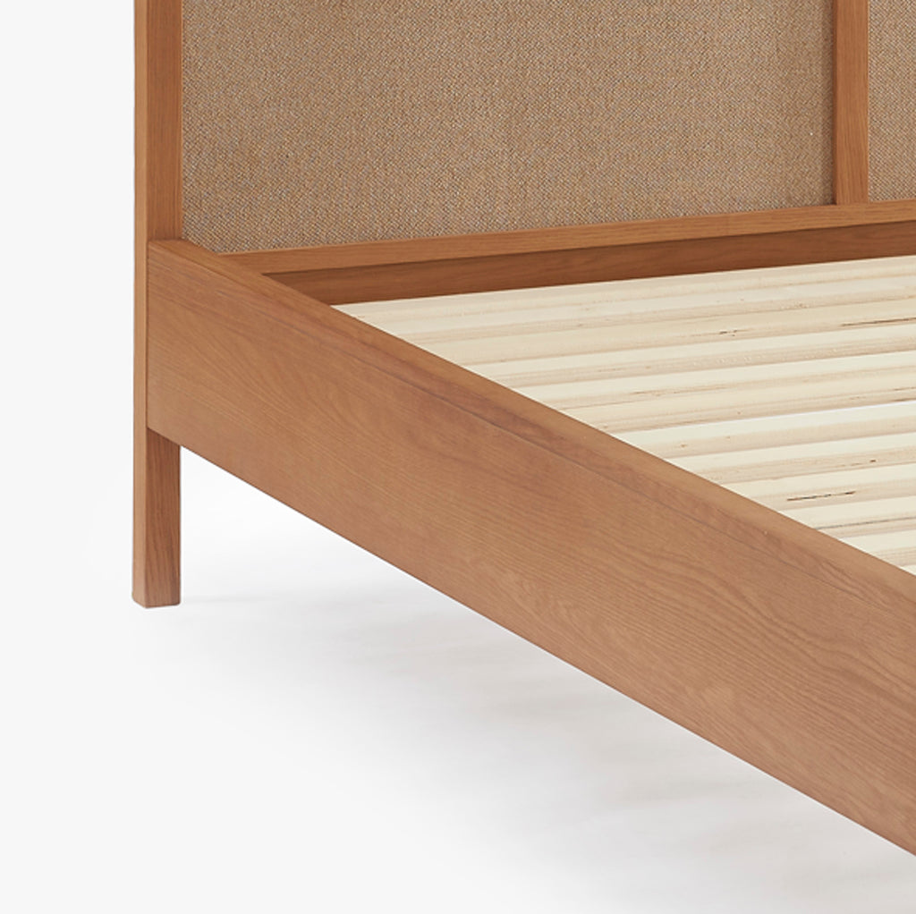 Lit avec tête de lit en lin BIZERTA