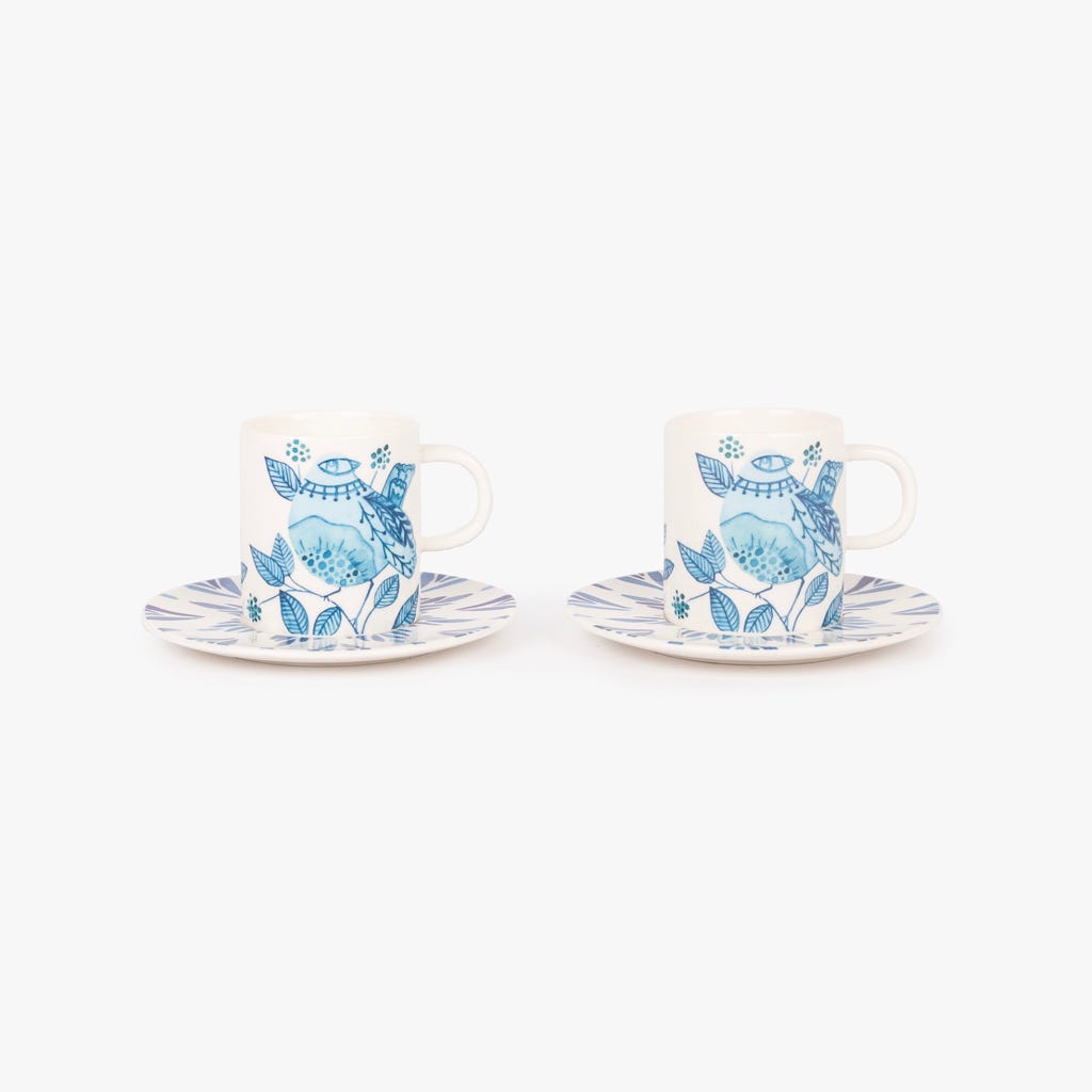 2 chávenas de café BLUE BIRD
