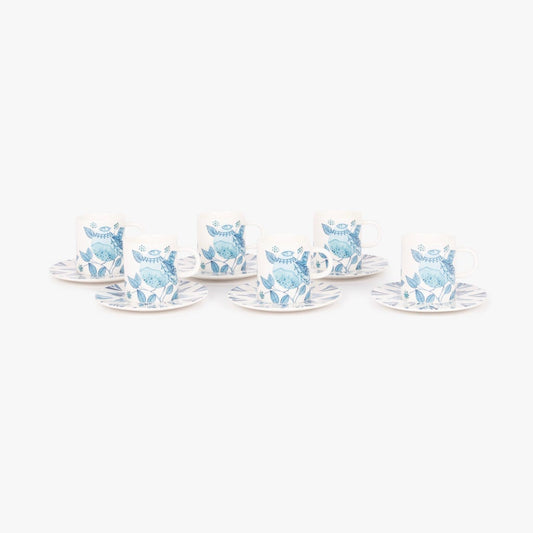 6 tazas de café BLUE BIRD