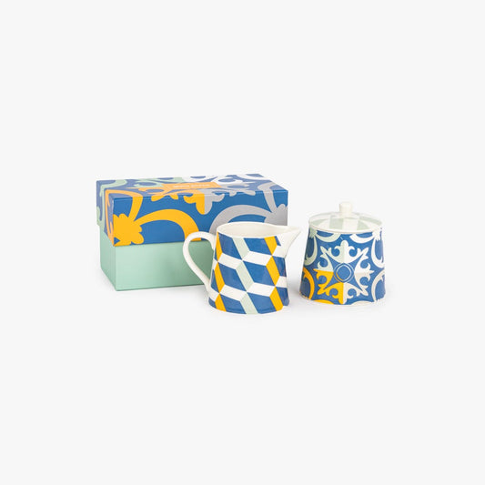 Azucarero y lechera AZULEJO