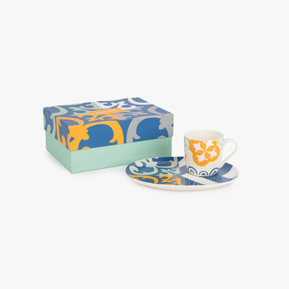 Mug with plate AZULEJO