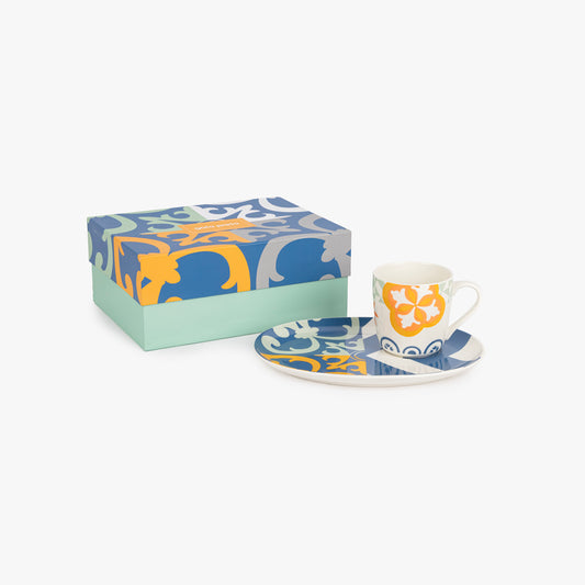 Mug avec assiette AZULEJO