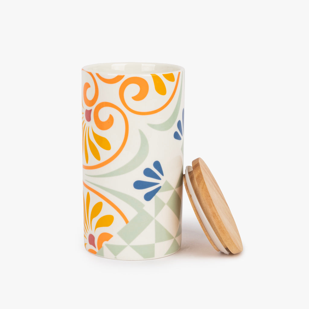 Olla naranja con tapa AZULEJO