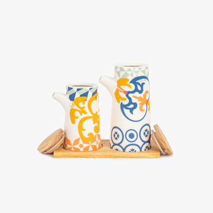 Galheteiro com Base de Bambu AZULEJO
