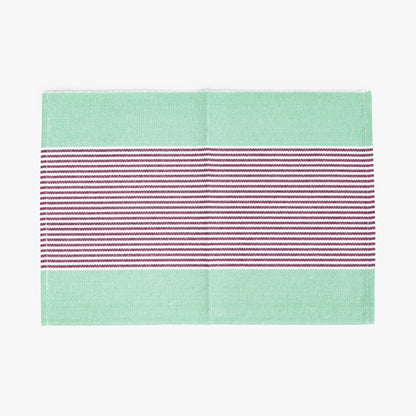 Individual de Algodão Riscas Violeta e Verde 30x50 KERALA