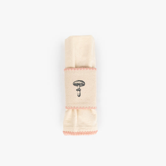 Anel com Guardanapo de Algodão Cogumelo Rosa PORTOBELLO