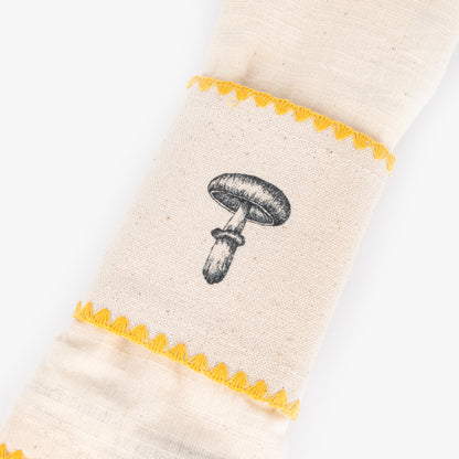 Anel com Guardanapo de Algodão Cogumelo Amarelo PORTOBELLO