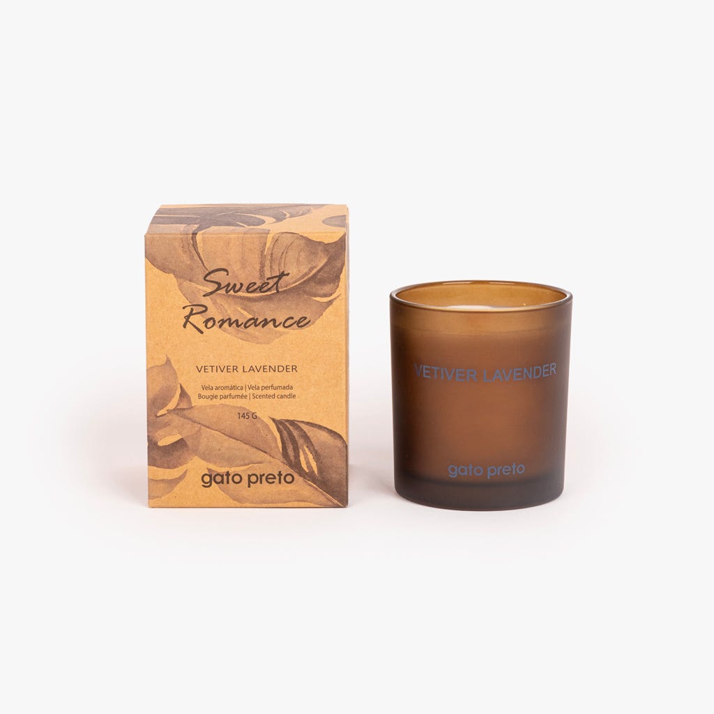 Vela Perfumada em Copo de Vidro Vetiver Lavender SWEET ROMANCE