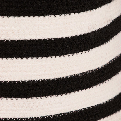 Basket braided stripes black/white LA PAZ 