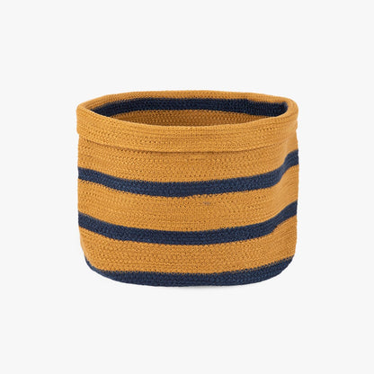 Cesto Trançado Riscas Amarelo e Azul LA PAZ