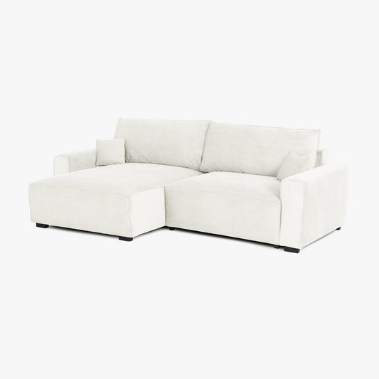Sofá cama com chaise longue bege LAUREN