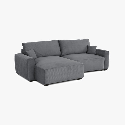 Sofá cama com chaise longue cinza LAUREN