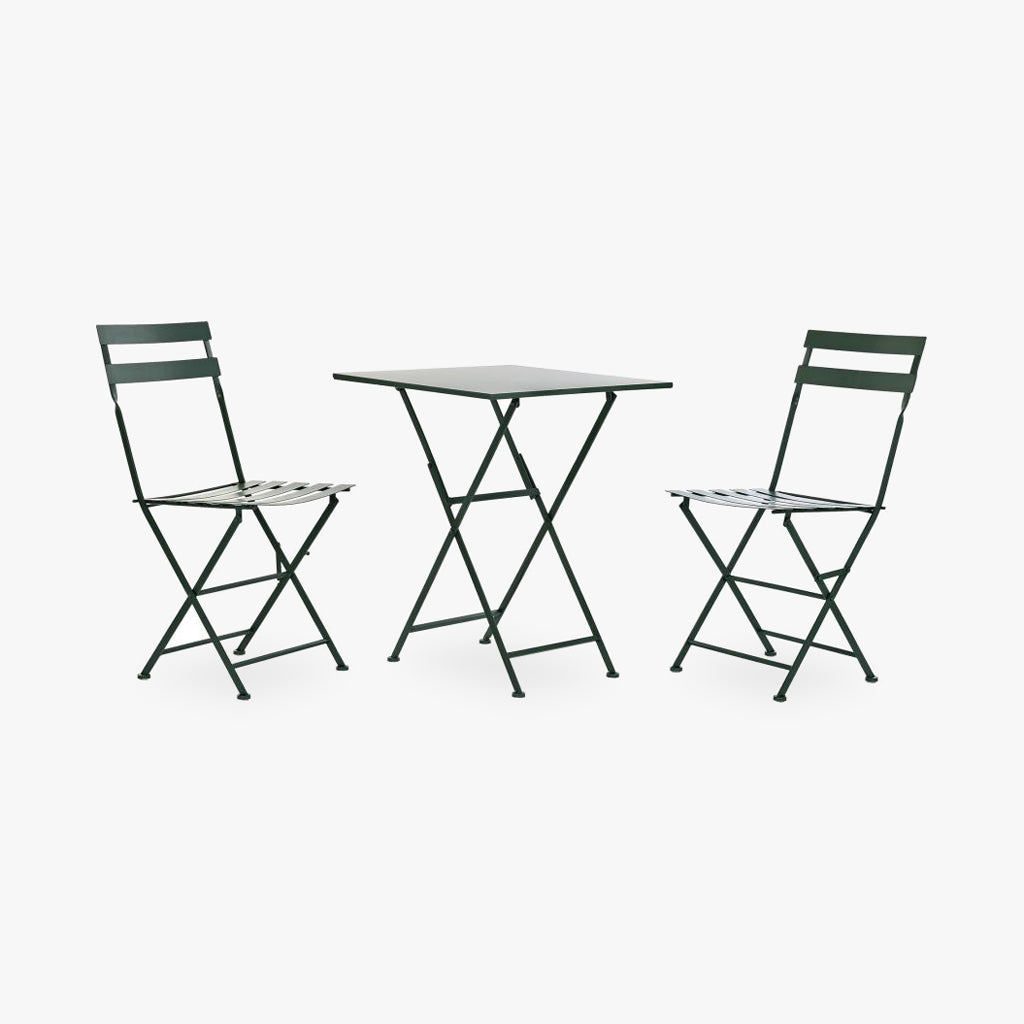 Conjunto de Mesa e 2 cadeiras Metal Verde COLORFUL