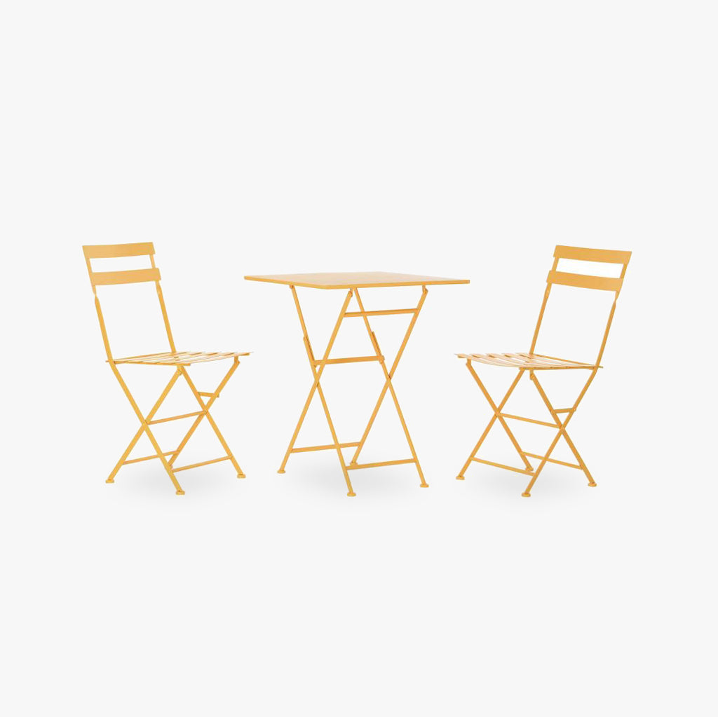 Conjunto de Mesa e 2 cadeiras Metal Amarelo COLORFUL