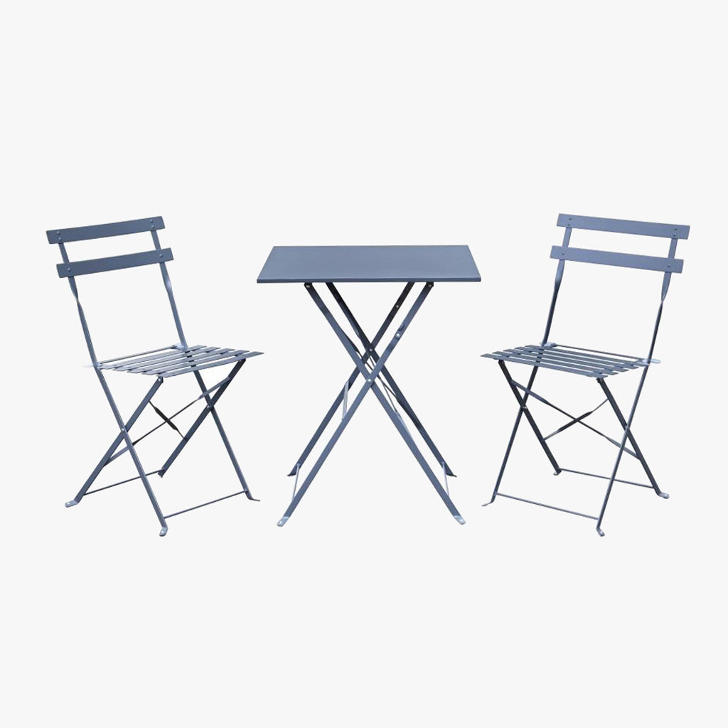 Conjunto de Mesa e 2 cadeiras Metal Cinza COLORFUL