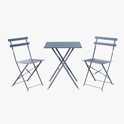 Conjunto de Mesa e 2 cadeiras Metal Cinza COLORFUL