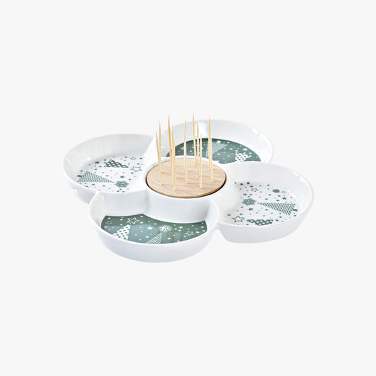 Assiette d'apéritif verte ALPINE