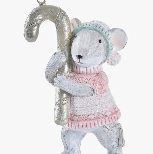 Pink Mouse Ornament 5cm Assorted CELESTIAL