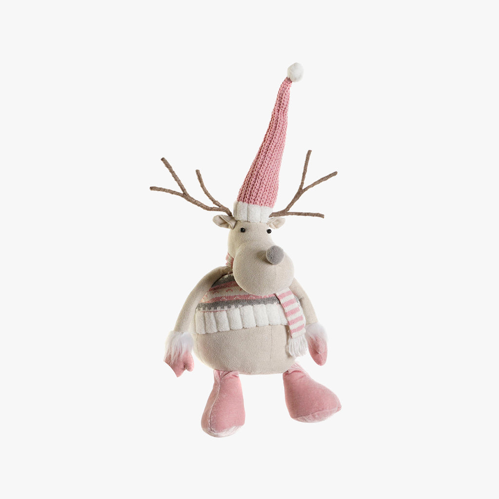 Heavenly Pink Sitting Reindeer