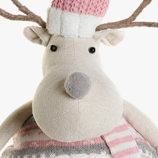 Heavenly Pink Sitting Reindeer