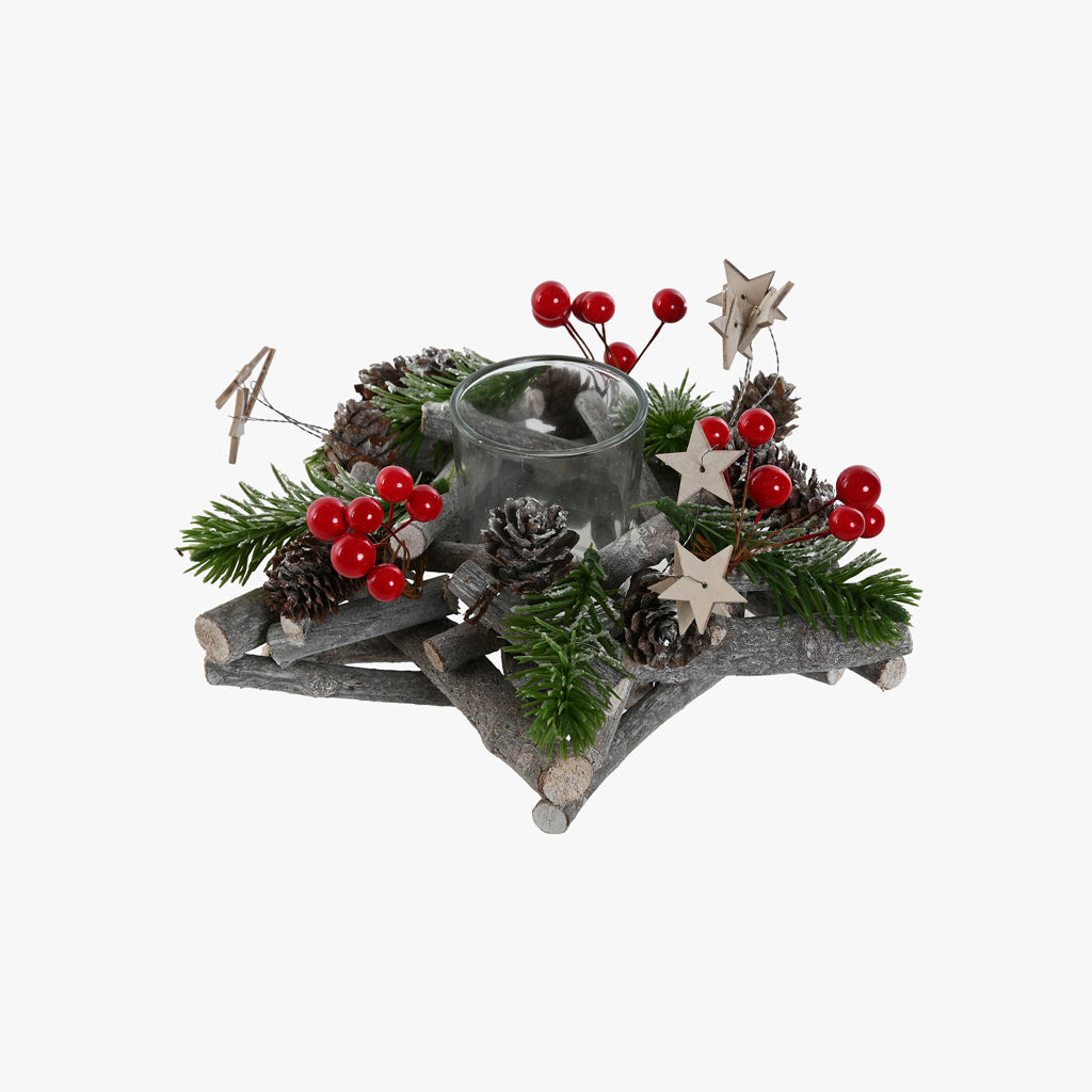 ALPINE 20cm Star Candle Holder