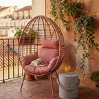 Fauteuil d'extérieur en rotin rose BLUSH