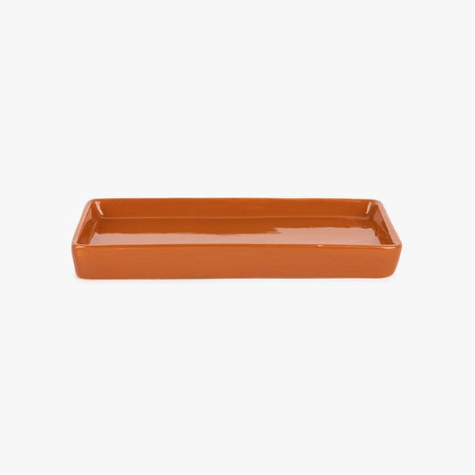 Tray brown ceramic11,5x22cm SIXTIES