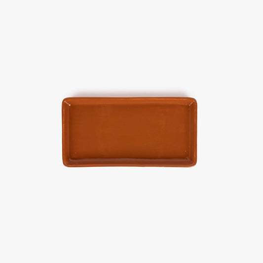 Tray brown ceramic11,5x22cm SIXTIES