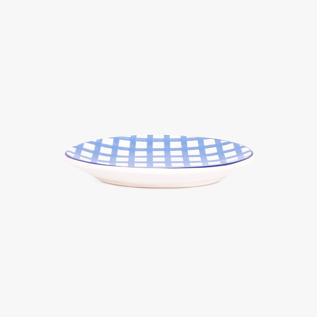 Blue striped round soap dish VICHY